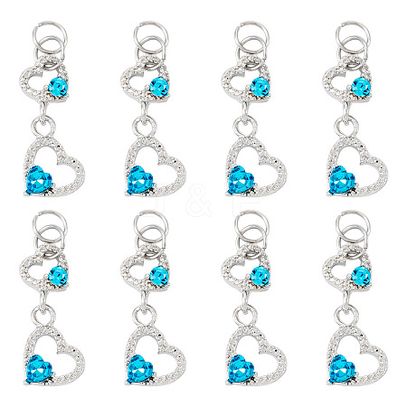 15Pcs Alloy Glass Heart Pendants PALLOY-TAC0254-03-1