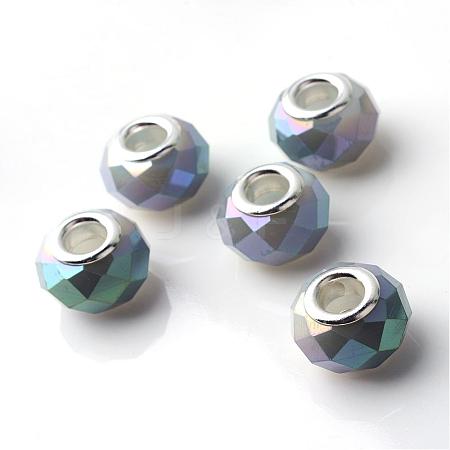 Electroplated Glass European Beads GPDL-Q020-03-1