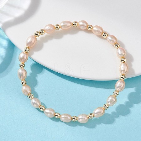 Natural Cultured Freshwater Pearl Beads Stretch Bracelets for Women BJEW-JB13540-02-1