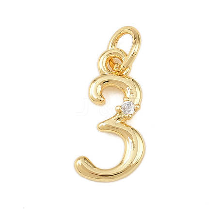 Brass Micro Pave Clear Cubic Zirconia Charms KK-P339-27G-03-1