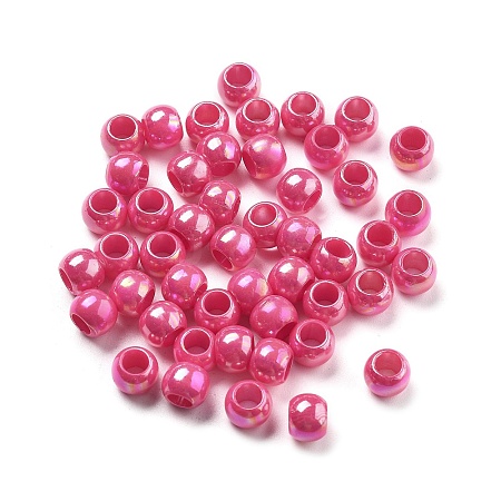 UV Plating Rainbow Iridescent Acrylic Beads LS-PACR-D300-01C-1