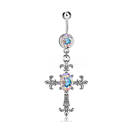 Cross Alloy Body Jewelry RELI-PW0001-066A-1