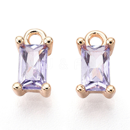 Brass Cubic Zirconia Charms X1-KK-S350-367P-1