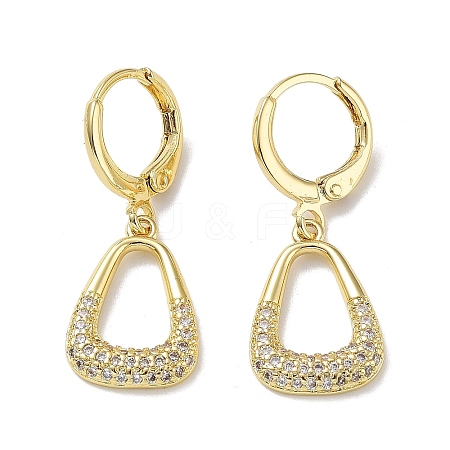 Real 18K Gold Plated Brass Dangle Leverback Earrings EJEW-L269-018G-1
