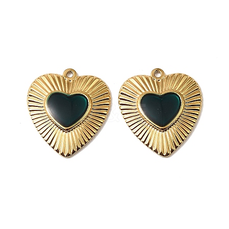 304 Stainless Steel Enamel Pendants STAS-I371-31G-04-1
