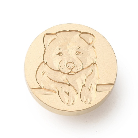 Golden Tone Wax Seal Brass Stamp Heads LS-AJEW-U008-03G-26-1