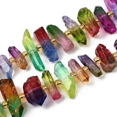 Electroplated Natural Quartz Crystal Beads Strands G-F800-D14-1