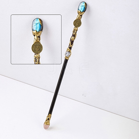 Natural Labradorite Twelve Constellation Magic Wand PW-WG48147-06-1