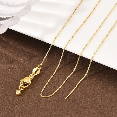 0.8MM Brass Box Chain Adjustable Slider Necklaces KK-H533-09B-G-1