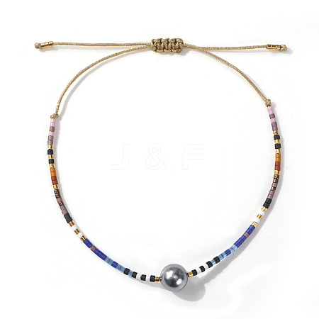Glass Seed Beads Braided Beaded Bracelets for Women LZ3550-3-1