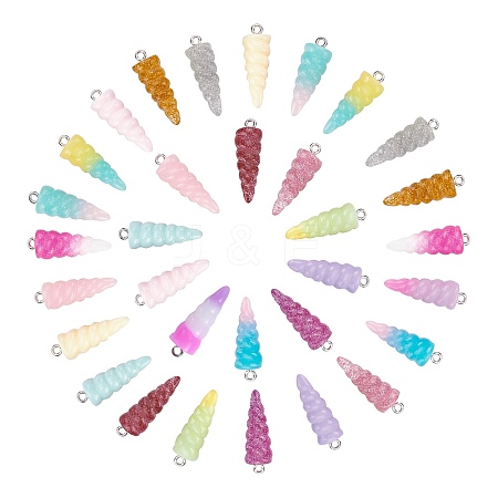 32Pcs Resin Pendants RESI-SC0001-87-1