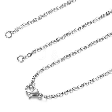 Tarnish Resistant 304 Stainless Steel Cable Chain Necklace Making LS-STAS-T040-PJ208-1-40-1