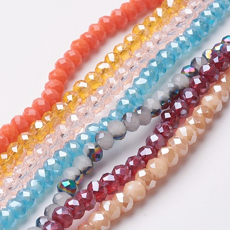 Faceted Glass Beads Strands EGLA-F124-M01-1