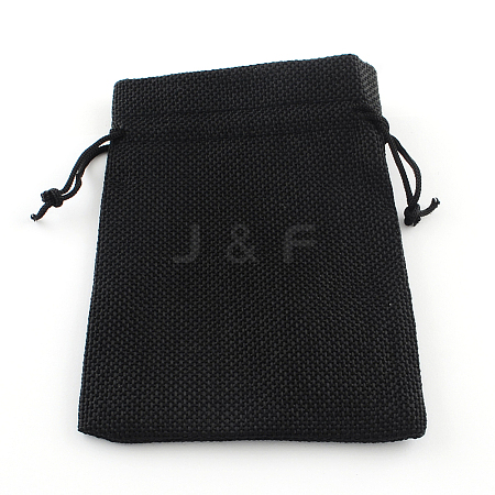 Polyester Imitation Burlap Packing Pouches Drawstring Bags LS-ABAG-R005-9x7-09-1