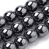 Non-magnetic Synthetic Hematite Beads Strands G-S259-44-4mm-1
