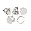 Flat Round Brass Pad Ring Settings X-MAK-S033-018P-NF-5