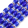 Handmade Millefiori Glass Oval Beads Strands LK-Z001-02B-05-1