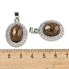 Natural Bronzite Oval Pendants G-B079-02P-02-3