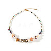 Natural Freshwater Pearl & Natural Tourmaline Nuggets Graduated Beaded Necklaces FS-WG30C53-01-3