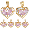 8Pcs Brass Micro Pave Cubic Zirconia Pendants FIND-BBC0004-28C-02-1