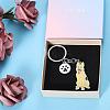 WEWAYSMILE Dog Keychain Car Keychain Pet Pendant Key-Ring Lovely Dog Key-ring Portable Metal Keychain Gift for Pet Lover Birthday Puppy Theme Party Supplies (Wolfhound) JX802A-6