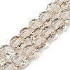 Electroplate Glass Beads Strands EGLA-L045-G-PL02-1