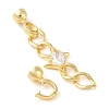 Rack Plating Brass Pave Clear Cubic Zirconia Fold Over Clasps KK-S384-16G-2