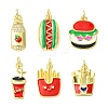 6Pcs 6 Styles Food Brass Pendants KK-CJ0003-63-1
