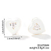 Brass Cubic Zirconia Heart Stud Earrings HT3494-3-1