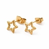 304 Stainless Steel Hollow Out Star Stud Earrings for Women EJEW-C004-05G-1