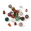 24Pcs 12 Style Natural Red Jasper 3-Hole Guru Bead Strands G-CD0001-10-3