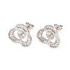 Brass Micro Pave Cubic Zirconia Stud Earring Finding CU-CBAA5EE-01P-1
