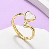 Brass Shell Cuff Rings for Women RJEW-C126-09G-1