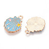 Marine Animals Alloy Enamel Pendants X-ENAM-T022-34H-2