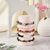 Fashewelry 5Pcs 5 Style Natural Mixed Stone Chip Beads Stretch Bracelets for Women BJEW-FW0001-03-5
