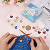 SUNNYCLUE 16Pcs 8 Colors Alloy Enamel Butterfly Charm Locking Stitch Markers HJEW-SC0001-30-3