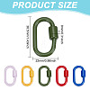 5Pcs 5 Colors Baking Paint Alloy Screw Locking Carabiners FIND-FI0001-12-2