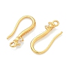Brass Clear Cubic Zirconia Earring Hooks KK-H532-23G-2