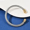304 Stainless Steel Cuff Bangles BJEW-M136-01A-PG-2