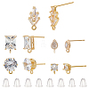 10Pcs 5 Style Brass with Cubic Zirconia Stud Earring Findings DIY-AN0001-14-1