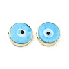 Rack Plating Handmade Evil Eye Lampwork Beads KK-F838-02F-G-1