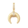 Brass Micro Pave Clear Cubic Zirconia Pendants KK-D255-12G-1