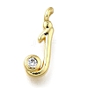 Brass Micro Pave Cubic Zirconia Pendants KK-B132-12G-J-1