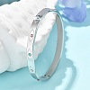 Eye 304 Stainless Steel Rhinestone Bangles for Women BJEW-Z092-09P-2