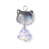 7Pcs Handmade Lampwork Pendants PALLOY-JF04245-01-3