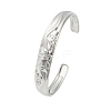 12MM 304 Stainless Steel Lotus Flower Cuff Bangles for Women BJEW-P359-01P-2