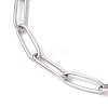 304 Stainless Steel Paperclip Chains Charm Bracelets for Women BJEW-JB11950-01-4
