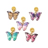 Butterfly Alloy Enamel European Dangle Charms PALLOY-JF01972-1