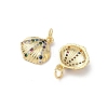 Brass Micro Pave Cubic Zirconia Charms KK-D502-26G-G-2