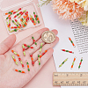48Pcs 12 Colors Glass Seed Beads & Brass Rondelle Beaded Connector Charms PALLOY-WR00011-3